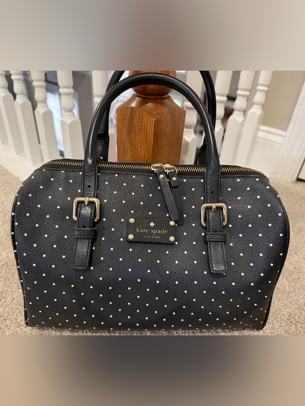 kate spade Black with White Polka Dot Satchel